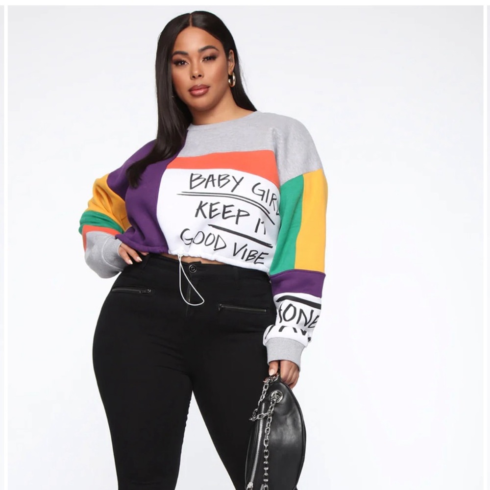 Color block cropped sweatshirt. New with tags!